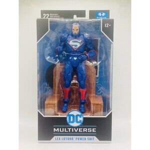 LEX LUTHOR McFarlane DC Multiverse Blue Power Suit & Throne 7" NEW Action Figure